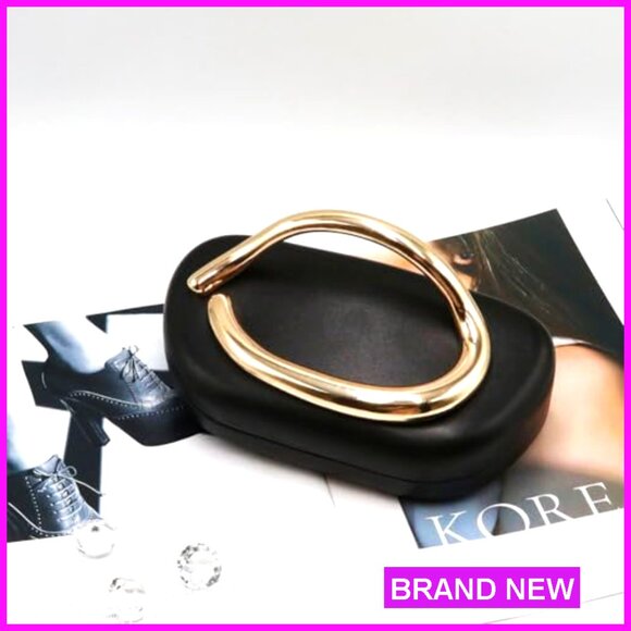 Acrylic Evening Clutch with Metal Handlebars for Wedding Prom Party